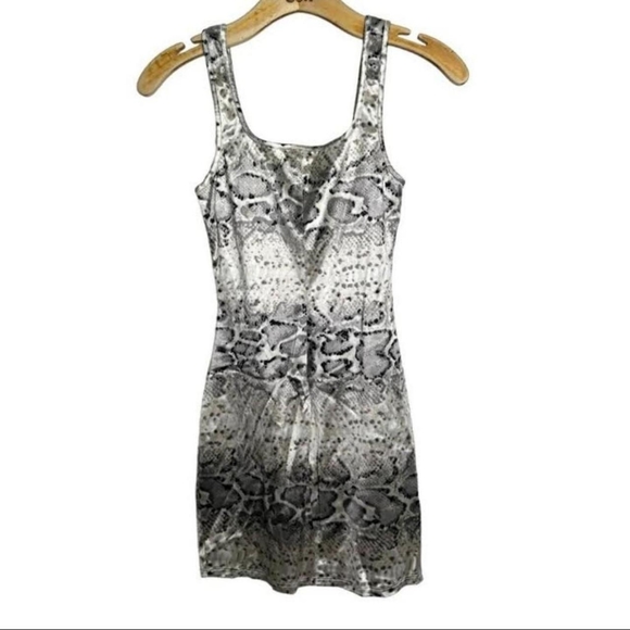 🆕Taupe Snakeskin Print Satin Silky Tank Bodycon Mini Dress~Size S - Picture 8 of 8